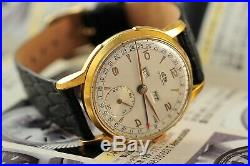 Vintage Swiss Arsa Triple Calendar 35mm 18K Gold Plated case Manual Wind Watch