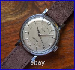 Vintage TIMEX Jumbo 37mm Automatic Plated Case Men's Watch Raised Markers Dial