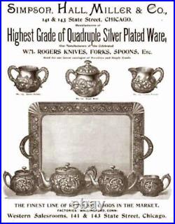 Vintage Tea and Coffee Set Silver Treble Plate Simpson Hall & Miller 1800's