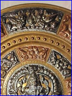 Vintage Thanjavur Art Plate-Ganesh Tanjore Plate Silver Copper Brass Shield 14