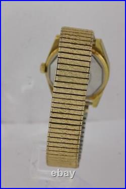 Vintage Tissot Swiss Automatic PR 516 GL Day Date 36mm Gold Plated Steel Watch