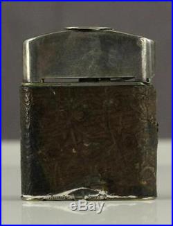 Vintage Tobacco Silver Plate & Snakeskin BENEY Lighter London England BCM-Z428