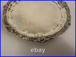 Vintage Towle Silver Plate 12.5 Tray, Engraved Center Decoration