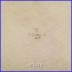 Vintage Towle Silver Plate 12.5 Tray, Engraved Center Decoration