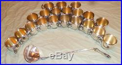 Vintage Towle Silver Plate 15 Wide Punch Bowl, 19 Tray, 20 Cups & Ladle NICE