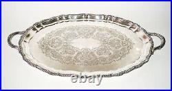 Vintage US Large Oval EPNS Silver Plated 25 Tray w Handles Gorham Y1040 (SRs)