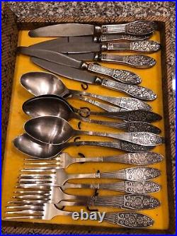 Vintage USSR Melchior set Silver Plate Forks Spoons knives