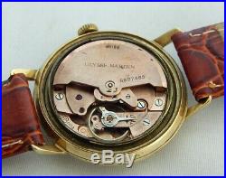 Vintage Ulysse Nardin Fancy Silver Dial 34.9mm Gold Plated Case Automatic Date