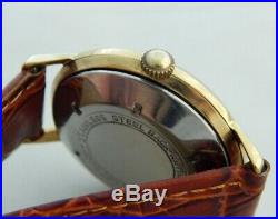 Vintage Ulysse Nardin Fancy Silver Dial 34.9mm Gold Plated Case Automatic Date