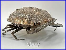 Vintage Unique Large Italian Silver Plate Crab Caviar Server Dish