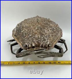 Vintage Unique Large Italian Silver Plate Crab Caviar Server Dish