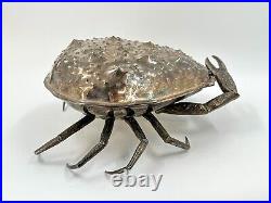 Vintage Unique Large Italian Silver Plate Crab Caviar Server Dish