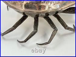 Vintage Unique Large Italian Silver Plate Crab Caviar Server Dish