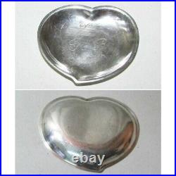 Vintage Very Beautiful Silver Heart Shape Small Plate 14.2 Gr Collectables