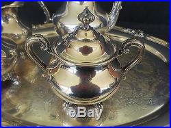 Vintage & Very Nice Reed & Barton 5600 Regent (6) Piece Silver Plate Tea Set