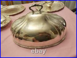 Vintage Victorian Dome Silver Plated By Reed & Barton C66-h Mid-day Club 16 Inch