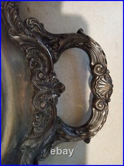 Vintage Victorian Silver Plate Serving Tray