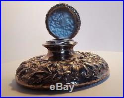 Vintage Victorian Simpson Hall Miller & Co Inkwell Quadruple Silver Plate Floral