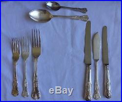 Vintage Viners Canteen 49 Piece Kings Pattern Silver plated Cutlery 6 Places