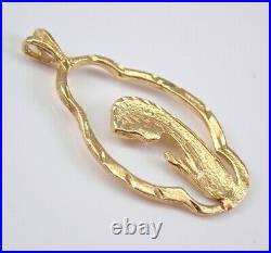 Vintage Virgin Mary Pendant Charm Necklace Unisex Pendant 14K Yellow Gold Plated