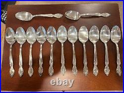 Vintage WM Rogers 61 Piece Flatware Set Silver Plated Woodland Rose 1963 with Case