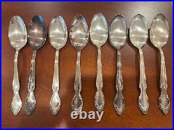 Vintage WM Rogers 61 Piece Flatware Set Silver Plated Woodland Rose 1963 with Case