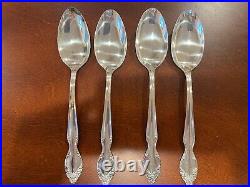 Vintage WM Rogers 61 Piece Flatware Set Silver Plated Woodland Rose 1963 with Case