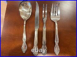 Vintage WM Rogers 61 Piece Flatware Set Silver Plated Woodland Rose 1963 with Case