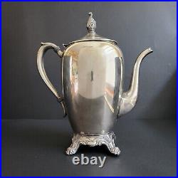 Vintage WM Rogers 9.5 Silver Plated Teapot Coffee Pot w Hinged Lid #2670 HTF