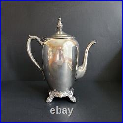 Vintage WM Rogers 9.5 Silver Plated Teapot Coffee Pot w Hinged Lid #2670 HTF