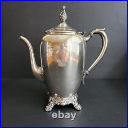 Vintage WM Rogers 9.5 Silver Plated Teapot Coffee Pot w Hinged Lid #2670 HTF