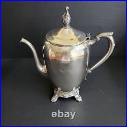 Vintage WM Rogers 9.5 Silver Plated Teapot Coffee Pot w Hinged Lid #2670 HTF