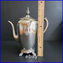 Vintage WM Rogers 9.5 Silver Plated Teapot Coffee Pot w Hinged Lid #2670 HTF