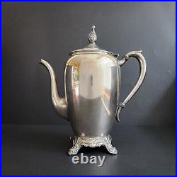 Vintage WM Rogers 9.5 Silver Plated Teapot Coffee Pot w Hinged Lid #2670 HTF