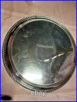 Vintage WM Rogers Large 15 Round Silver Plate Tray # 272 Eagle/Star Mark
