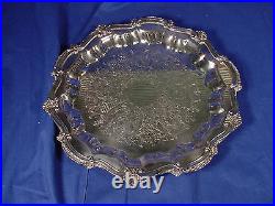 Vintage WS BLACKINGTON HEAVY 15 Footed Silver Plated Serving Tray Chippendale