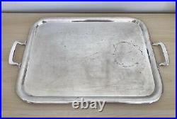 Vintage WWII Era US Navy Silverplate Tray with Handles Friedman Silver Co 1741 FSC