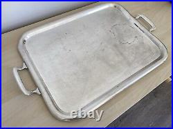 Vintage WWII Era US Navy Silverplate Tray with Handles Friedman Silver Co 1741 FSC