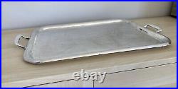 Vintage WWII Era US Navy Silverplate Tray with Handles Friedman Silver Co 1741 FSC