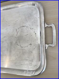 Vintage WWII Era US Navy Silverplate Tray with Handles Friedman Silver Co 1741 FSC