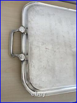 Vintage WWII Era US Navy Silverplate Tray with Handles Friedman Silver Co 1741 FSC