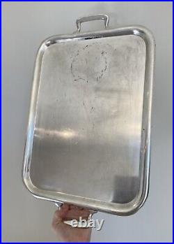 Vintage WWII Era US Navy Silverplate Tray with Handles Friedman Silver Co 1741 FSC