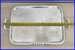 Vintage WWII Era US Navy Silverplate Tray with Handles Friedman Silver Co 1741 FSC