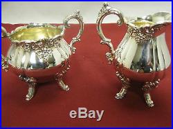 Vintage Wallace BAROQUE Silverplate Coffee & Tea Set Matching Tray 7 Piece