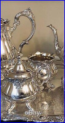 Vintage Wallace Baroque Silver-Plated 6 Piece Coffee/Tea Service