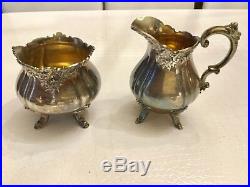 Vintage Wallace Baroque Tea Coffee Service 6 Piece Set With Tray Silverplate
