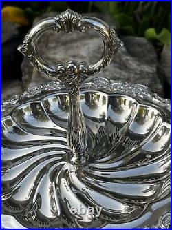 Vintage Wallace Grande Baroque Two Tier Buffet Server Dessert Stand Silver Plate