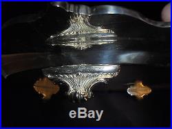 Vintage Wallace Royal English ornate silverplate serving tray footed
