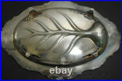 Vintage Wallace Silver Plate Baroque 19 4 Footed Meat Platter With Well