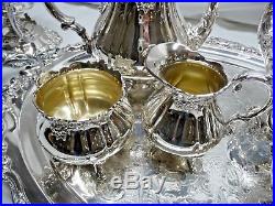 Vintage Wallace Silver Plate Baroque 7 Piece Tea and Coffee Set